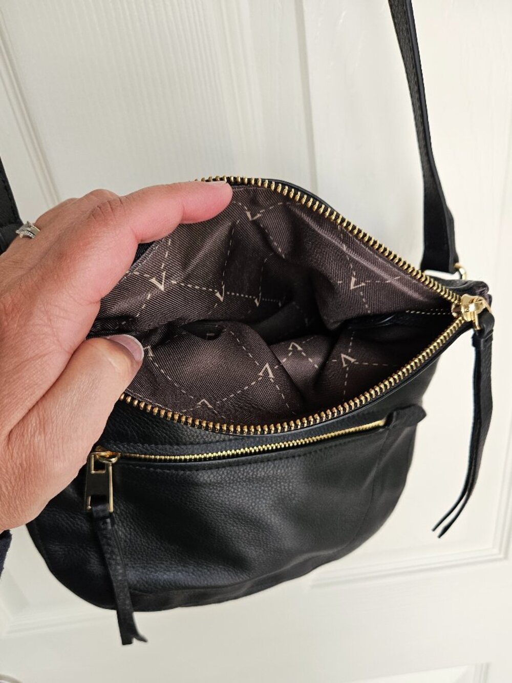 Vince Camuto Black Crossbody Bag with Gold Hardware - Picture 5 of 8